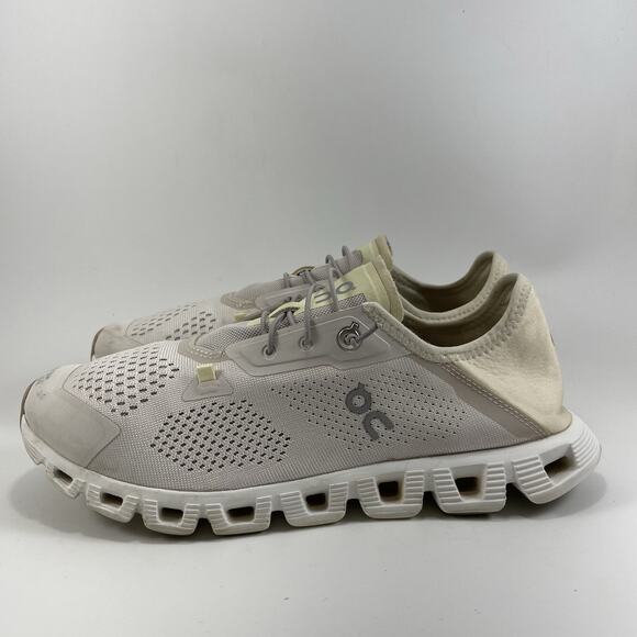 On Cloud 5 Coast Running Shoes Womens Size 10 White Beige Athletic Slip On - Picture 4 of 9